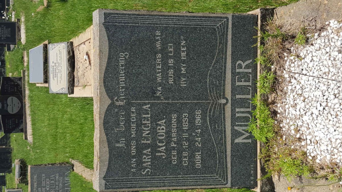 MULLER Sara Engela Jacoba nee PARSONS 1893-1966