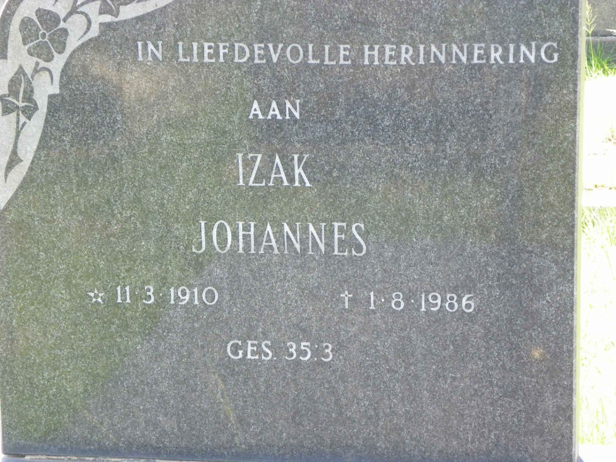 MERWE Izak Johannes, van der 1910-1986 &amp; Susanna Johanna Hermiena 1913-1983