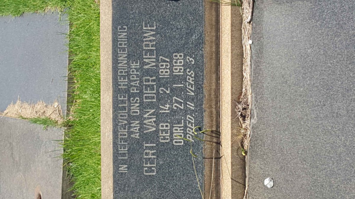 MERWE Gert, van der 1897-1968