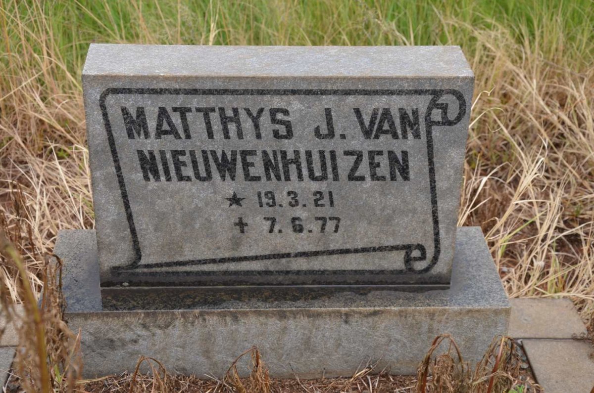 NIEUWENHUIZEN Matthys J., van 1921-1977
