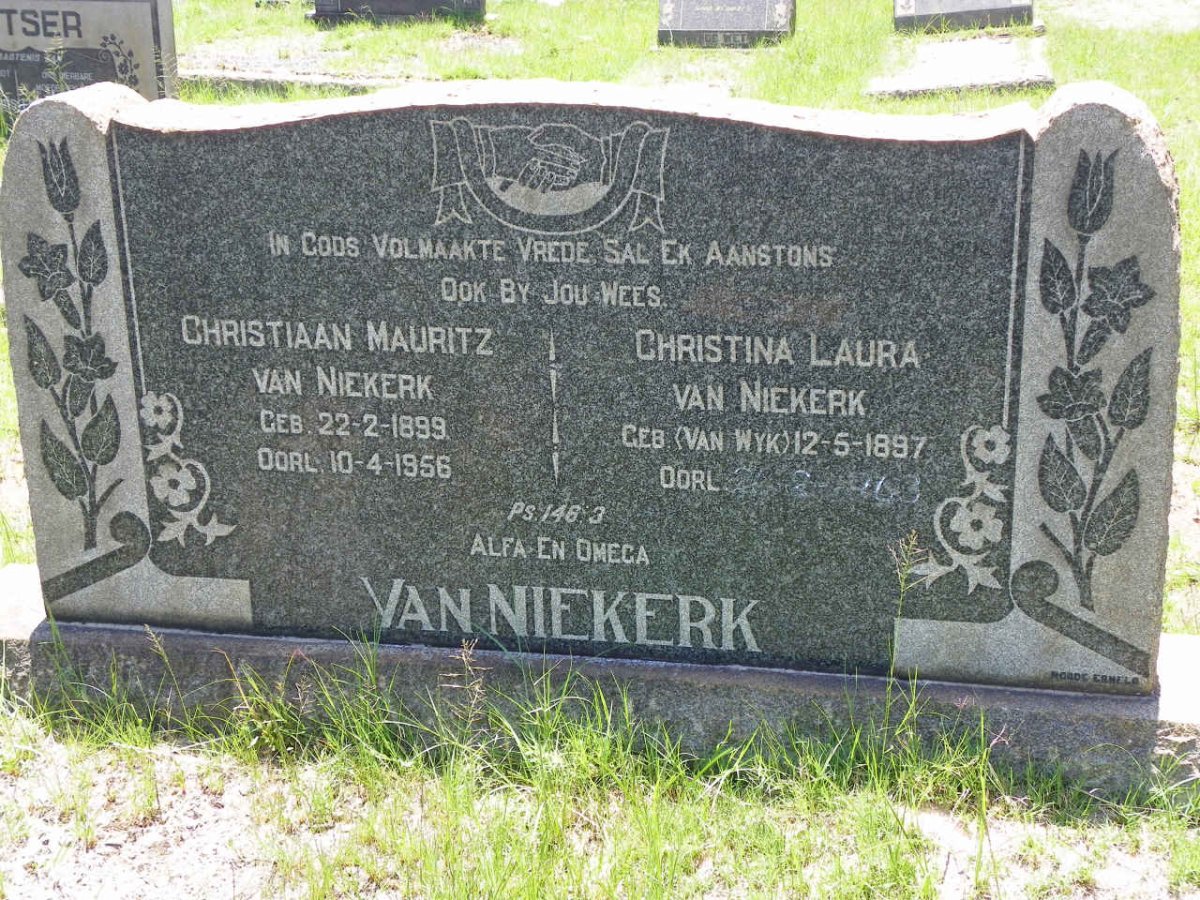 NIEKERK Christiaan Mauritz, van 1899-1956 &amp; Christina Laura VAN WYK 1897-1963