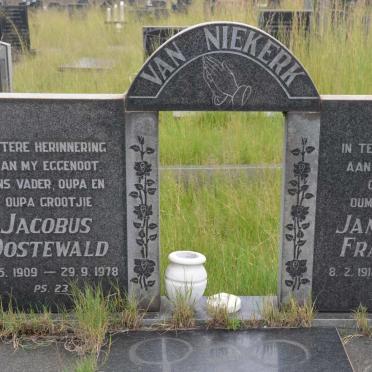 NIEKERK Jacobus Oostewald, van 1909-1978 &amp; Jannetta Francina 1914-1979