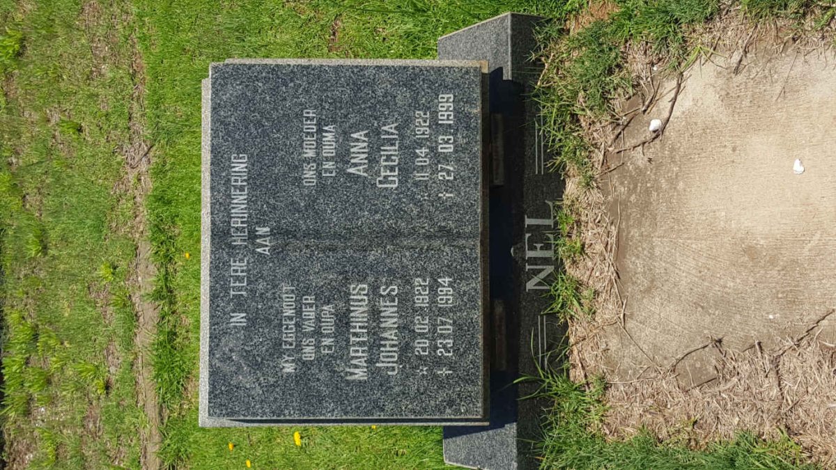 NEL Marthinus Johannes 1922-1994 &amp; Anna Cecilia 1922-1999