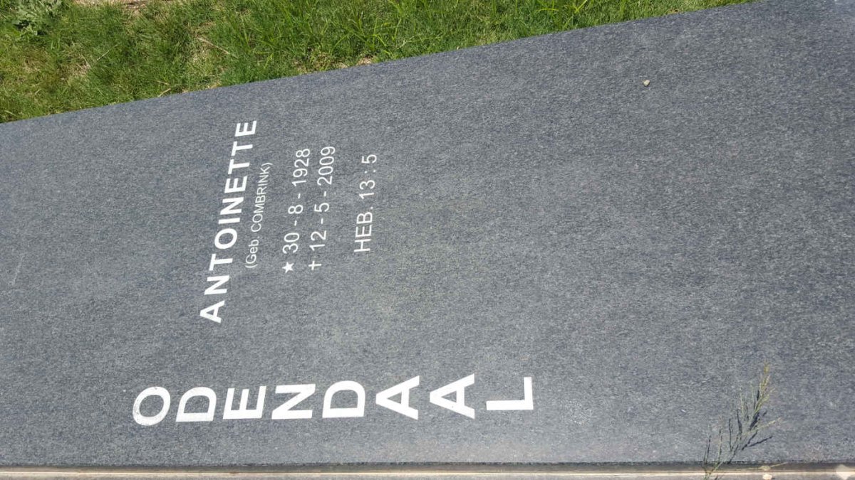 ODENDAAL Antoinette nee COMBRINK 1928-2009