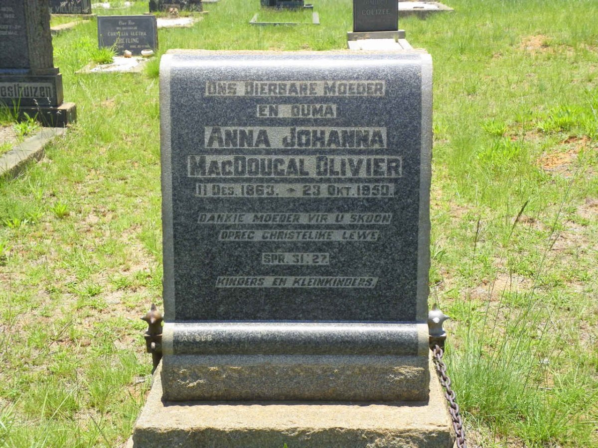 OLIVIER Anna Johanna MacDougal 1863-1950