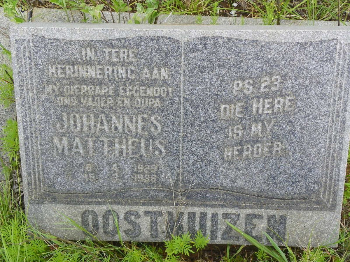 OOSTHUIZEN Johannes Mattheus 1929-1988