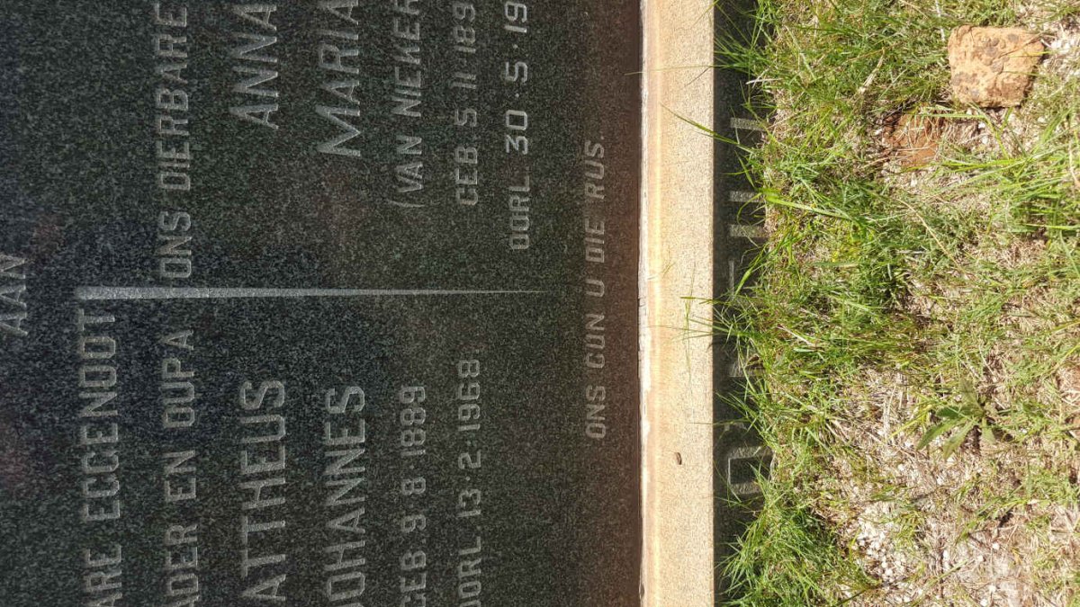 O'NEILL Mattheus Johannes 1889-1968