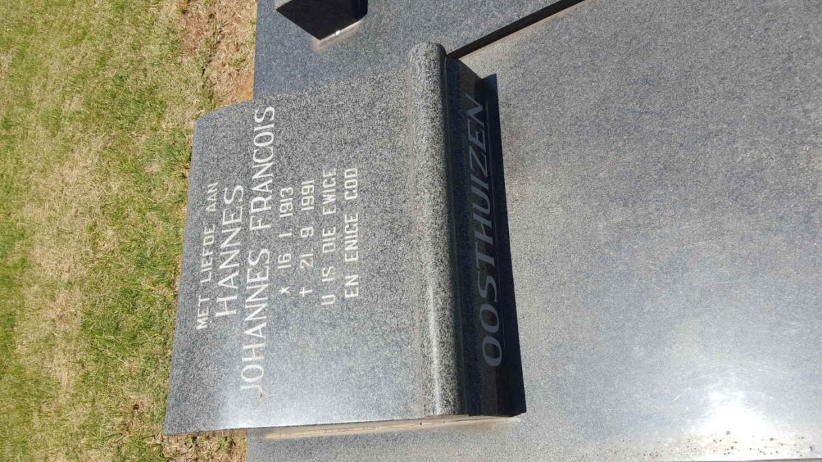 OOSTHUIZEN Johannes Francois 1913-1991 &amp; Aletta Magdalena CLOETE 1921-2009
