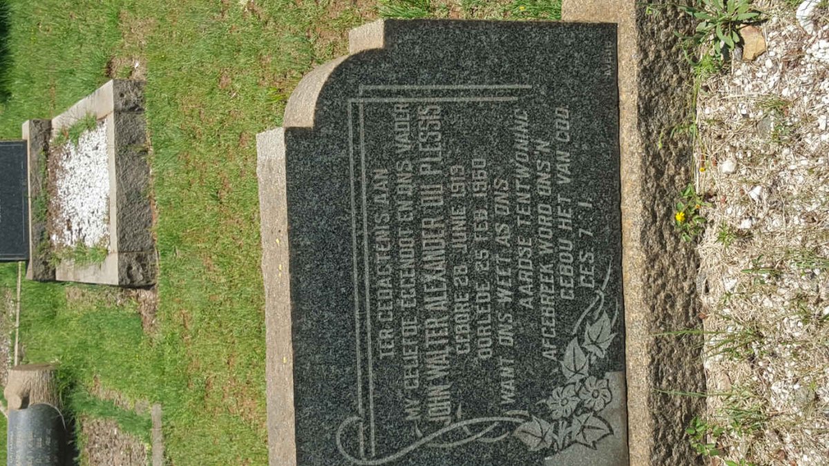 PLESSIS John Walter Alexander, du 1913-1960