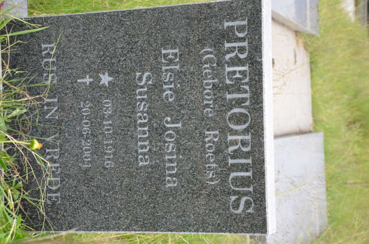 PRETORIUS Elsie Josina Susanna nee ROETS 1916-2004