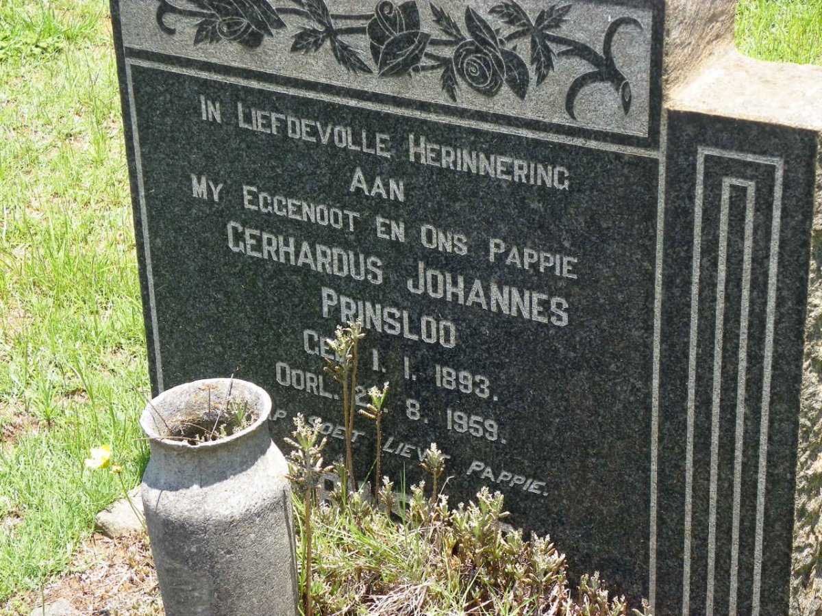 PRINSLOO Gerhardus Johannes 1893-1959