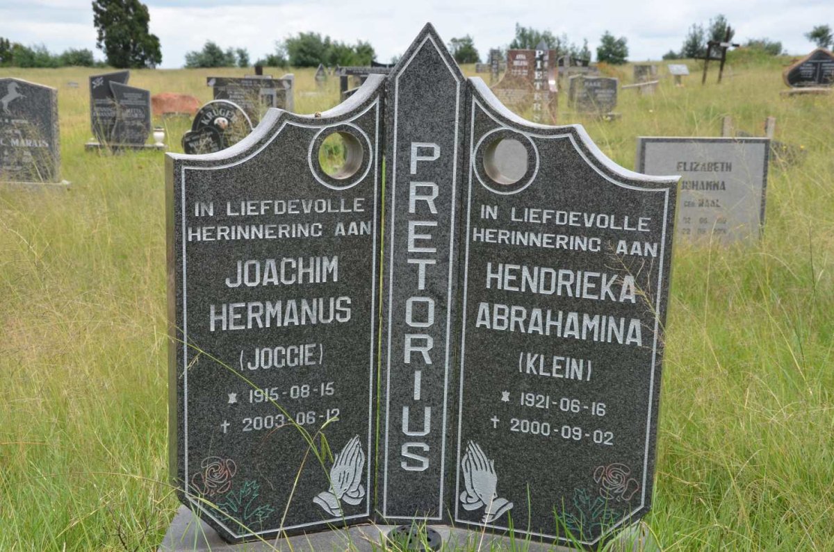 PRETORIUS Joachim Hermanus 1915-2003 &amp; Hendrieka Abrahamina 1921-2000