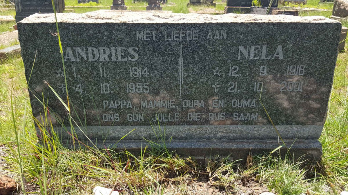 ? Andries 1914-1955 &amp; Nela 1916-2001