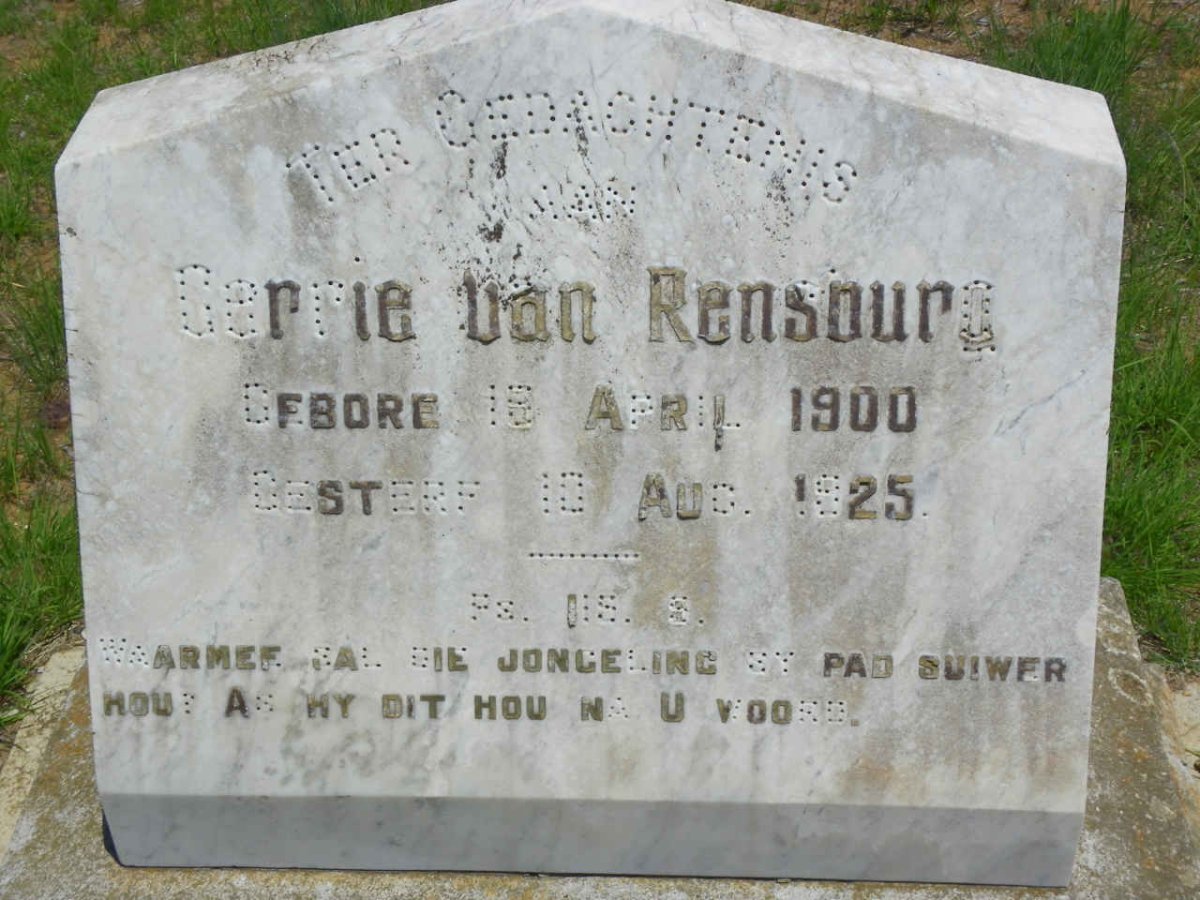 RENSBURG Gerrie, van 1900-1925