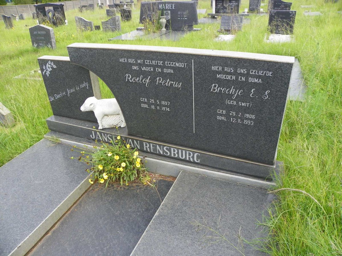 RENSBURG Roelof Petrus, Janse van 1897-1974 &amp; Brechje E.S. SMIT 1906-1993