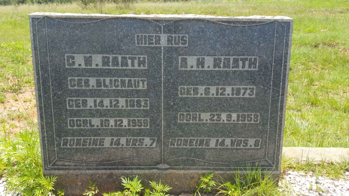 RAATH A.H. 1873-1958 &amp; G.W. BLIGNAUT 1883-1959