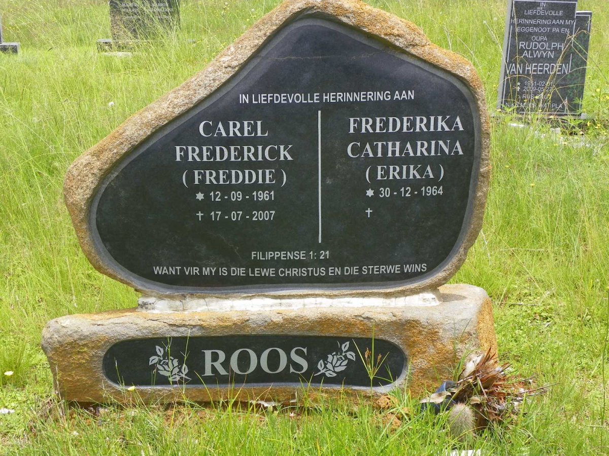 ROOS Carel Frederick 1961-2007 &amp; Frederika Catharina 1964-