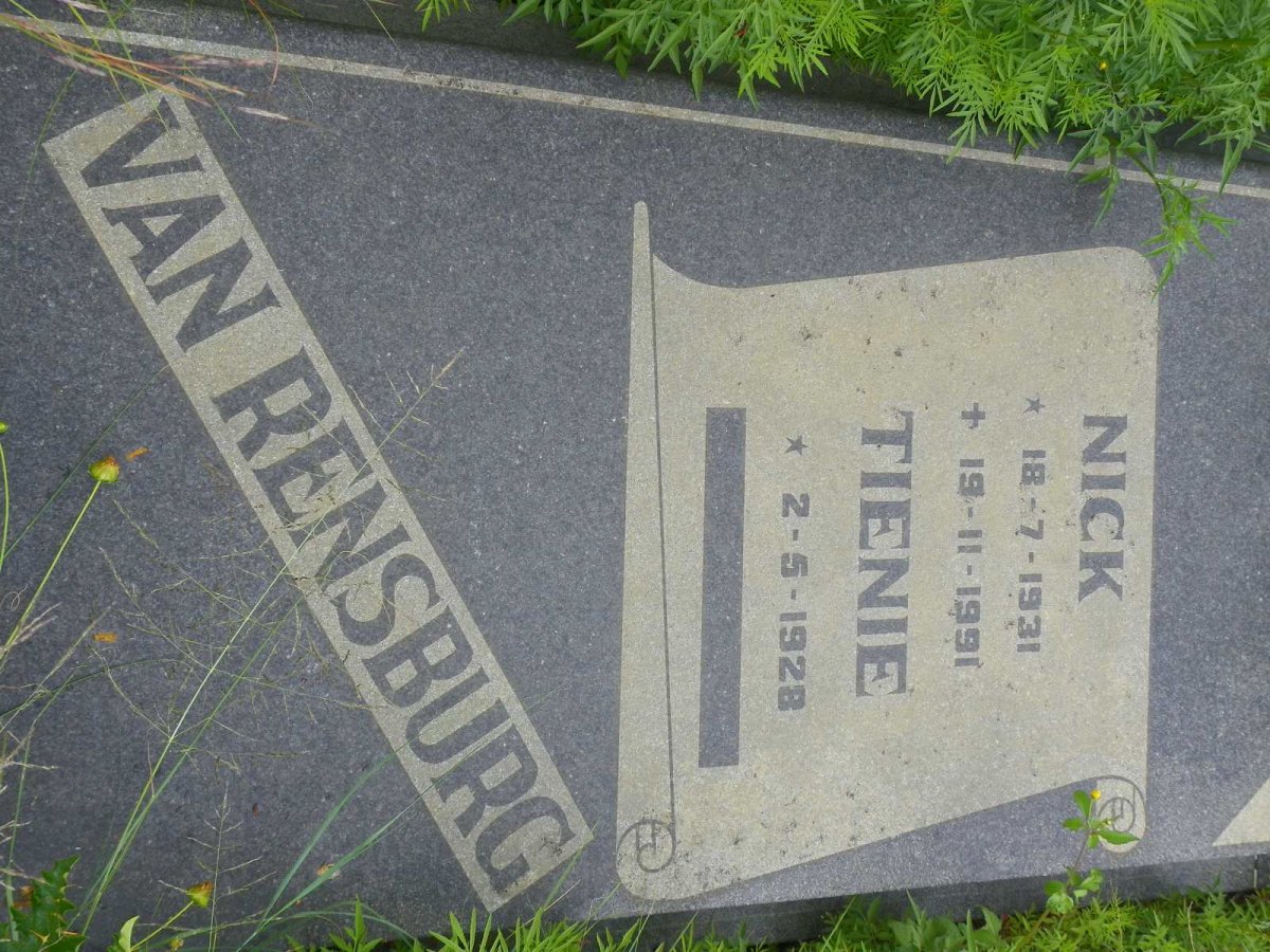 RENSBURG Nick, van 1931-1991 &amp; Tienie 1928-