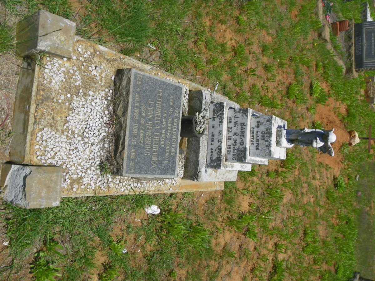 RENSBURG Petronella Frederika, J. van nee DE LANGE 1899-1974 :: J. VAN RENSBURG Barend 1921-1922