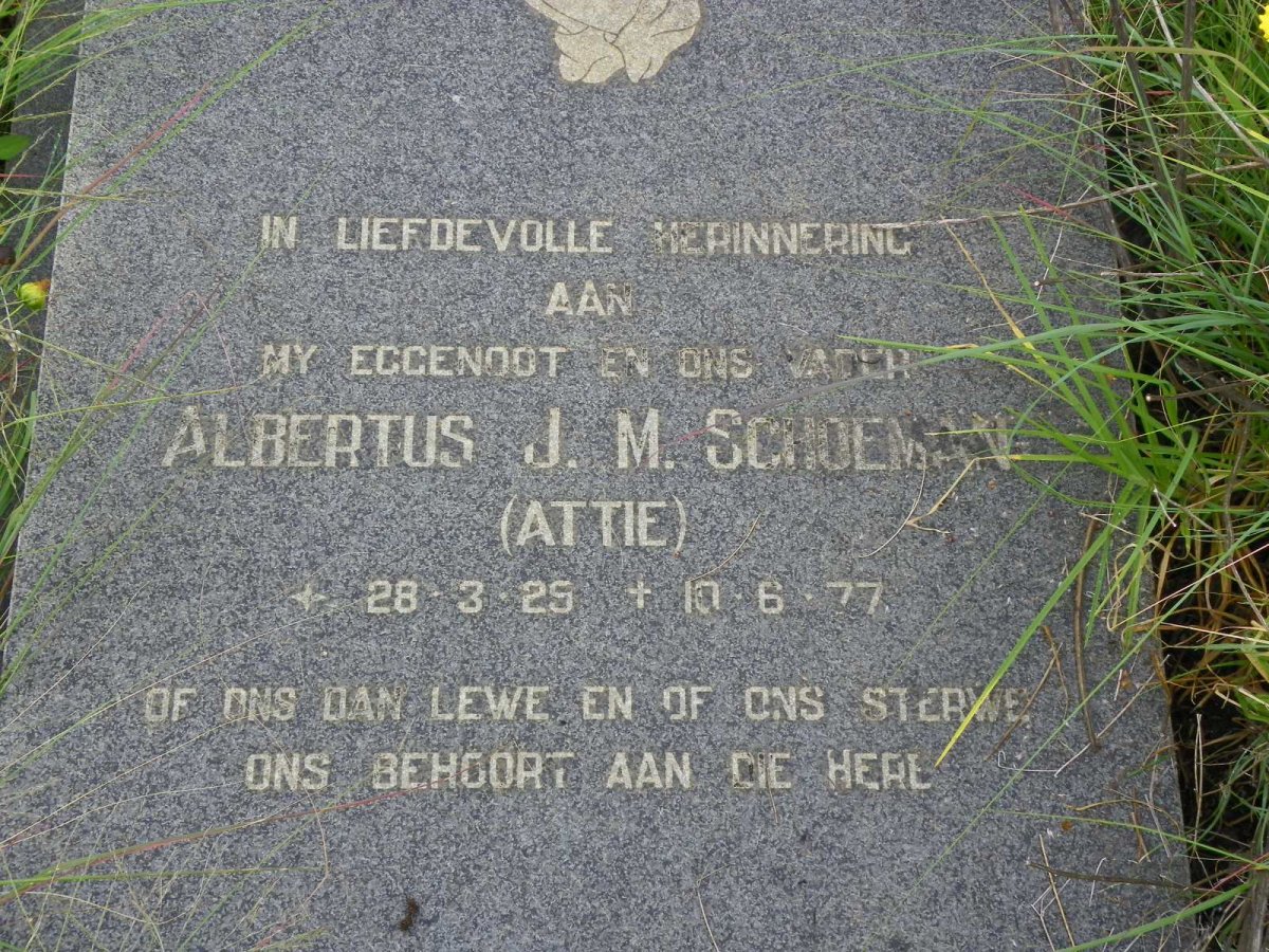 SCHOEMAN Albertus J.M. 1925-1977