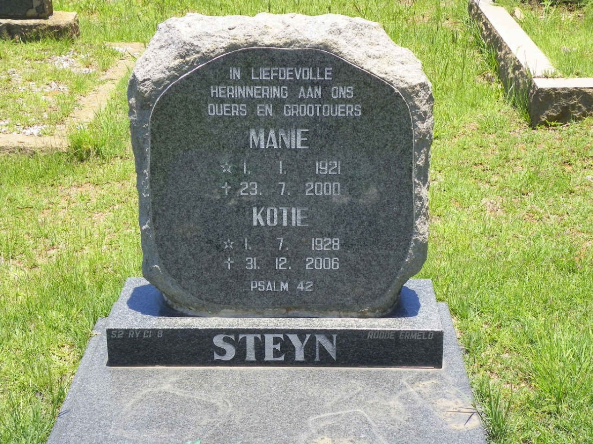 STEYN Manie 1921-2000 &amp; Kotie 1928-2006
