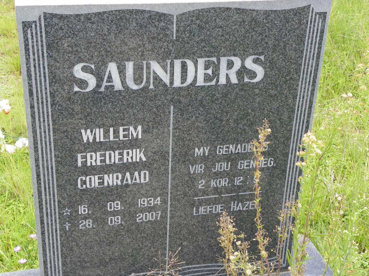 SAUNDERS Willem Frederik Coenraad 1934-2007