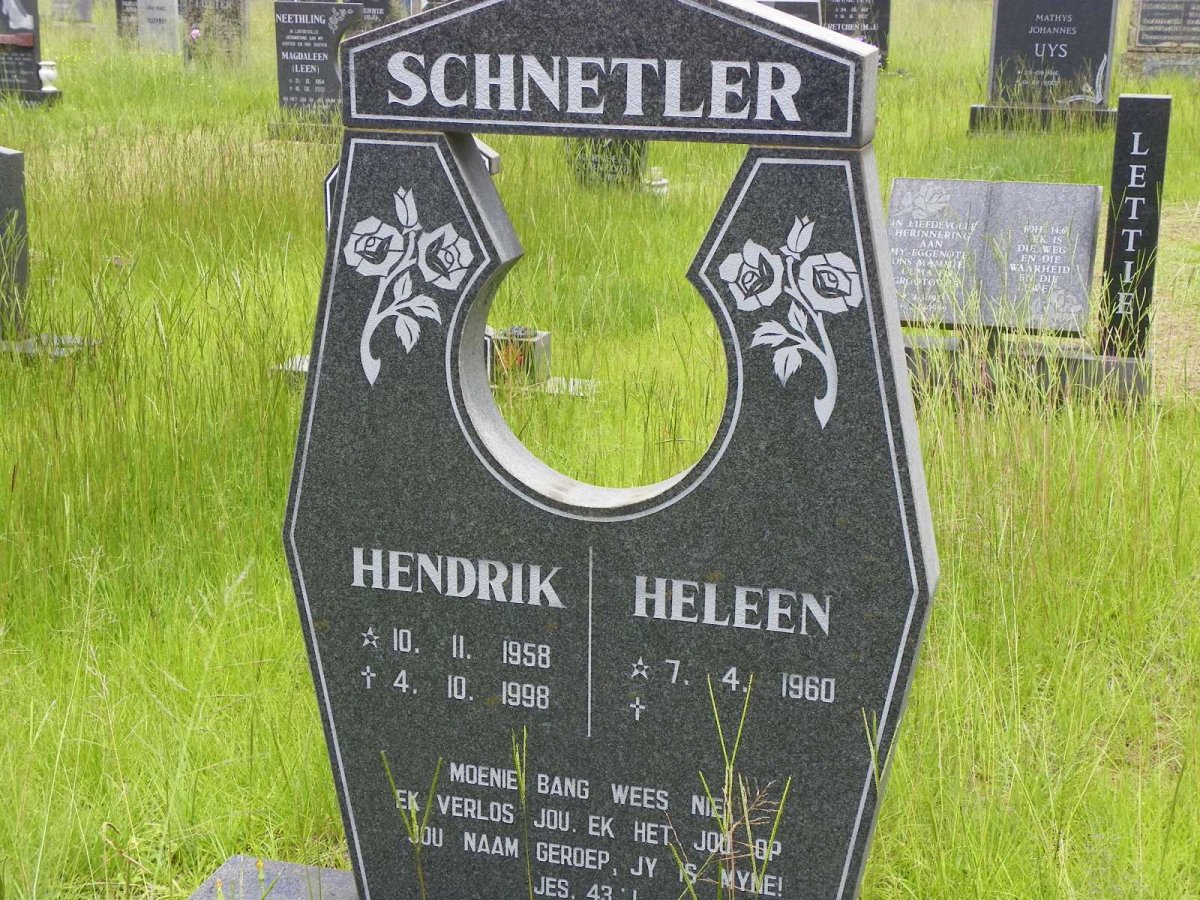 SCHNETLER Hendrik 1958-1998 &amp; Heleen 1960-