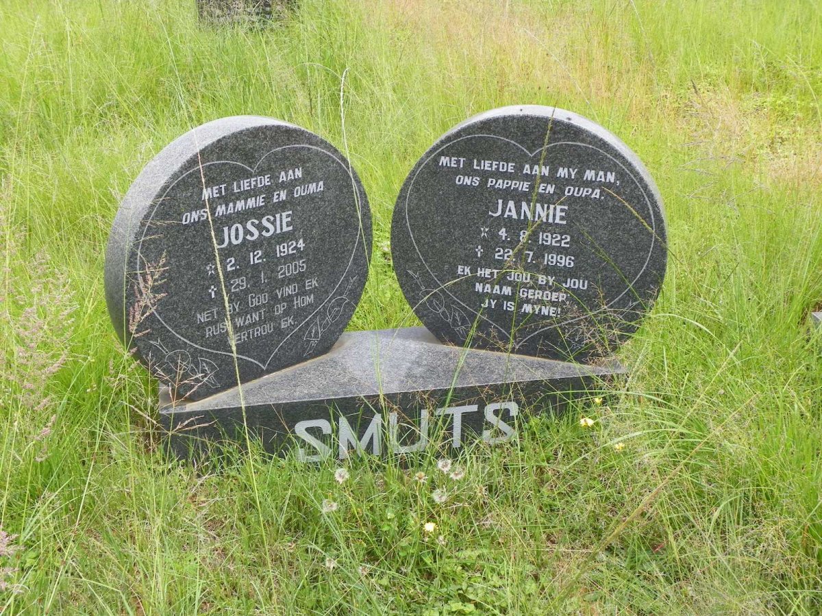 SMUTS Jannie 1922-1996 &amp; Jossie 1924-2005