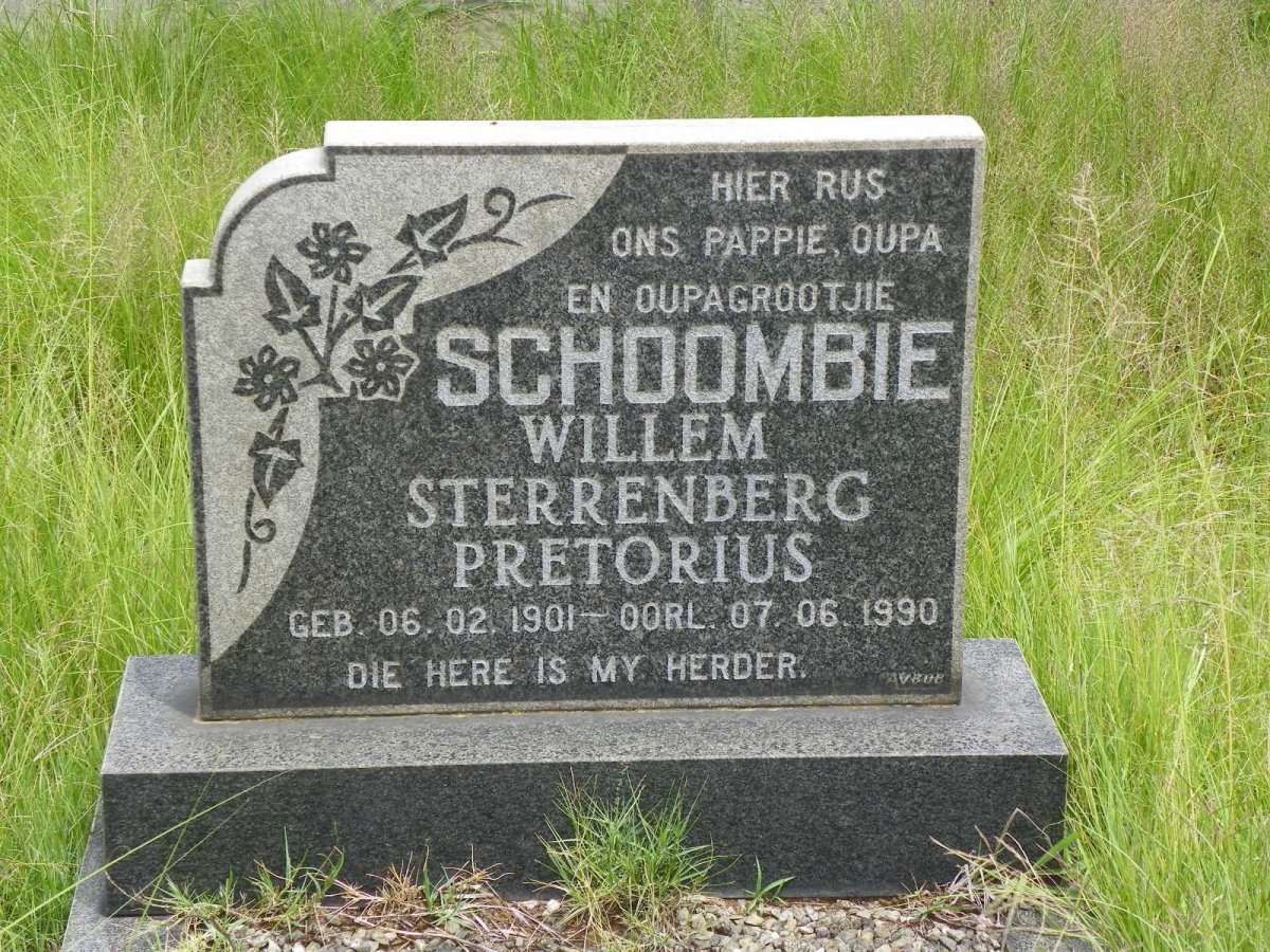 SCHOOMBIE Willem Sterrenberg Pretorius 1901-1990