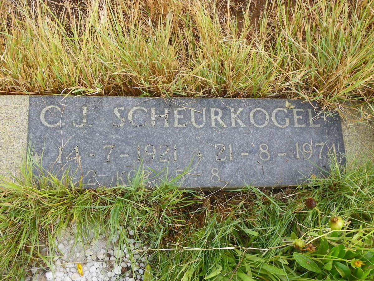 SCHEURKOGEL C.J. 1921 -1974 &amp; F.C.M. VAN DER MERWE 1920-1982