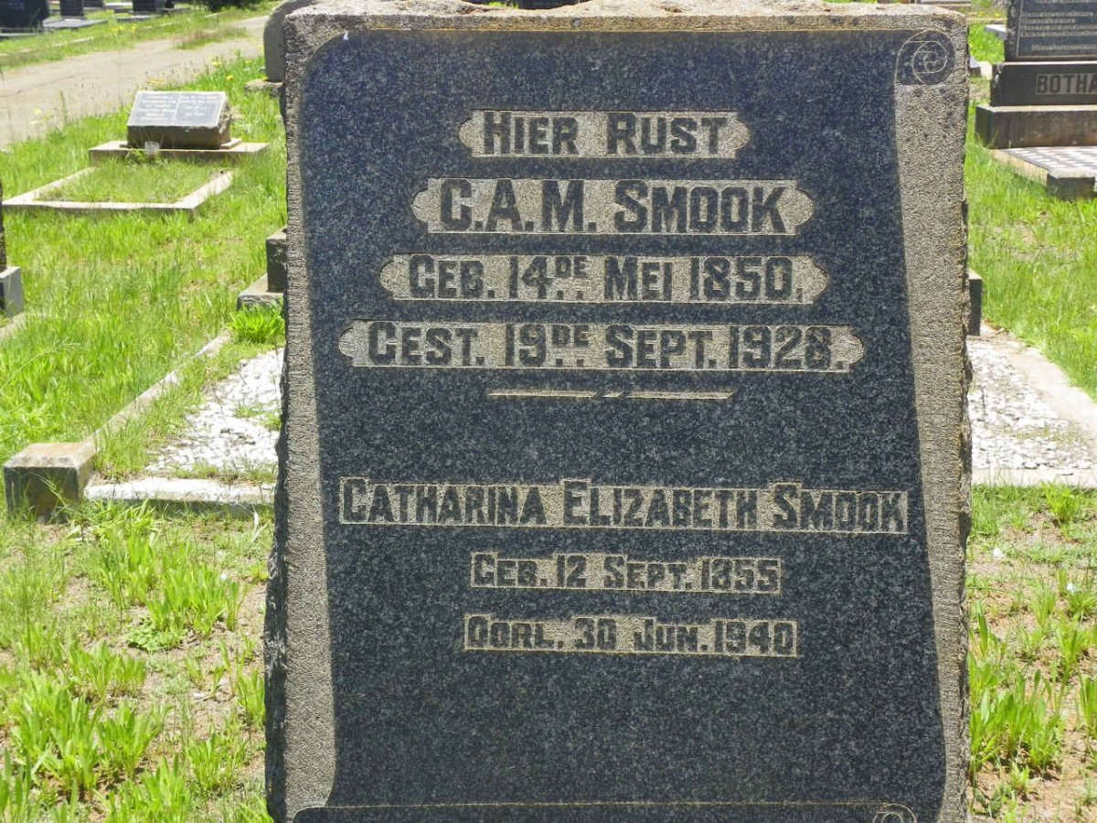 SMOOK C.A.M. 1850-1928 &amp; Catherina Elizabeth 1855-1940