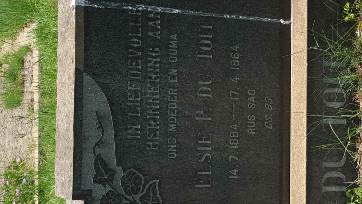 TOIT Elsie P., du 1884-1964