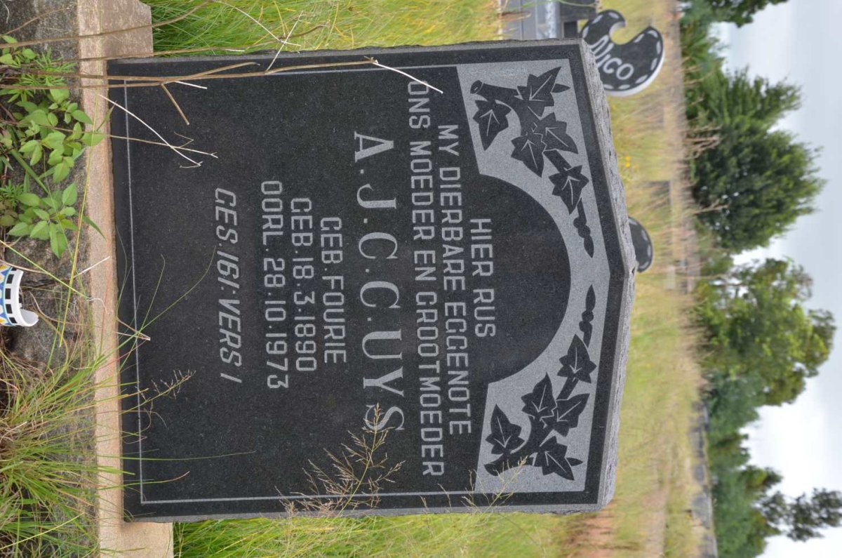 UYS A.J.C.C. nee FOURIE 1890-1973