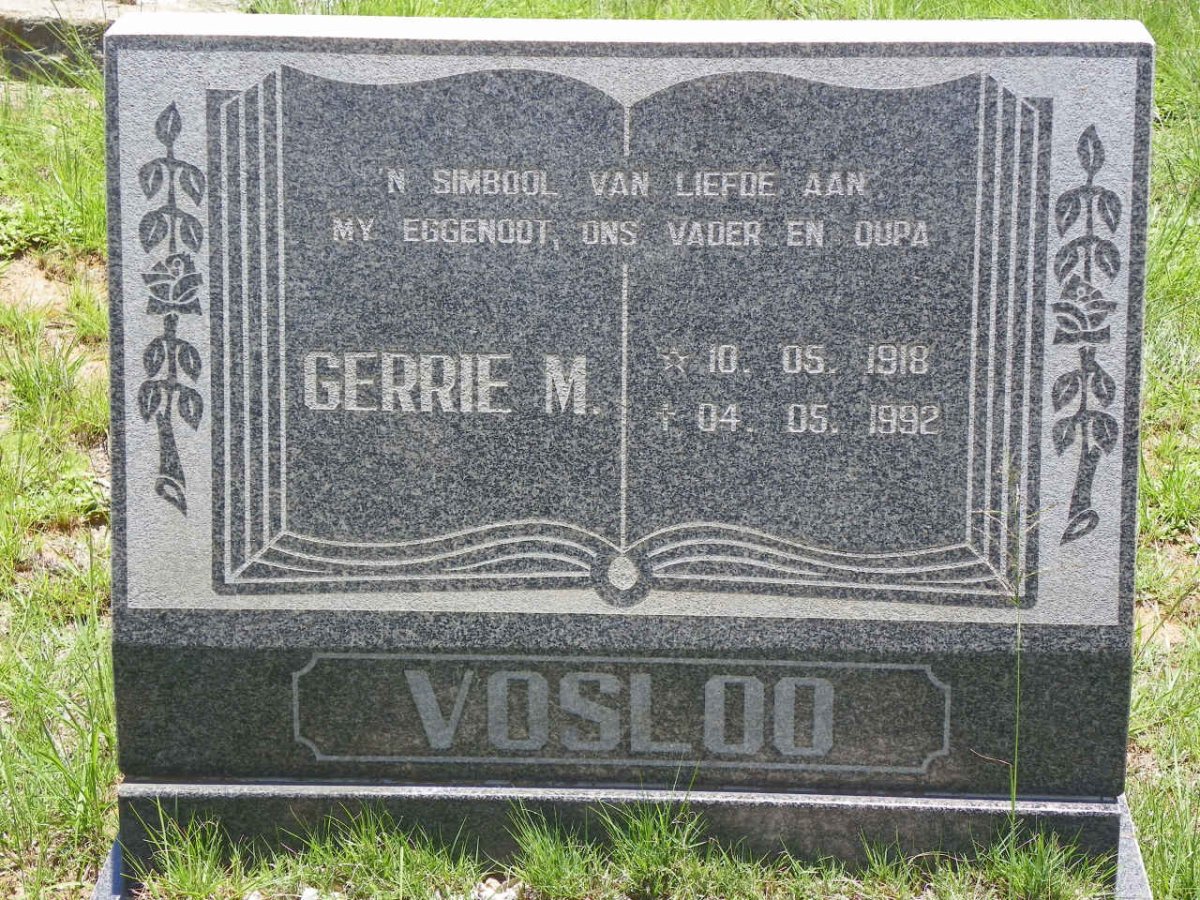 VOSLOO Gerrie M. 1918-1992