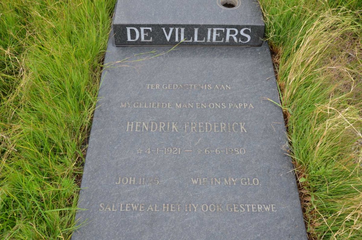 VILLIERS Hendrik Frederick, de 1921-1980