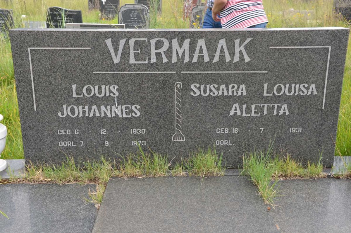 VERMAAK Louis Johannes 1930-1973 &amp; Susara Louisa Aletta 1931-