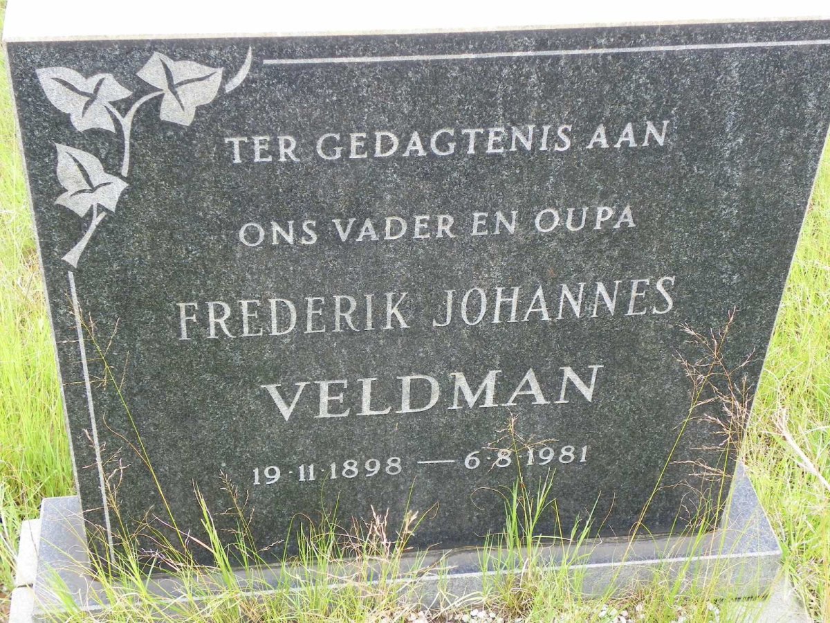 VELDMAN Frederik Johannes 1898-1981