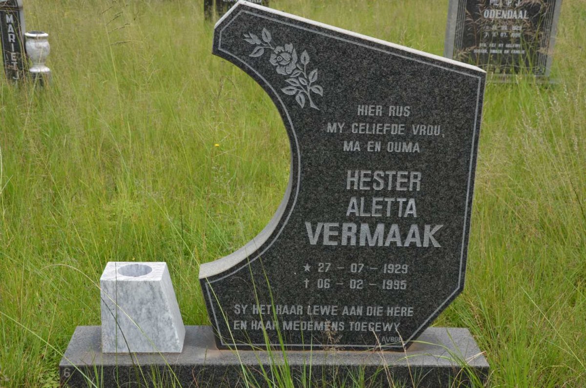 VERMAAK Hester Aletta 1929-1995