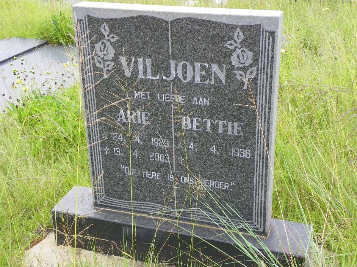 VILJOEN Arie 1929-2003 &amp; Bettie 1936-