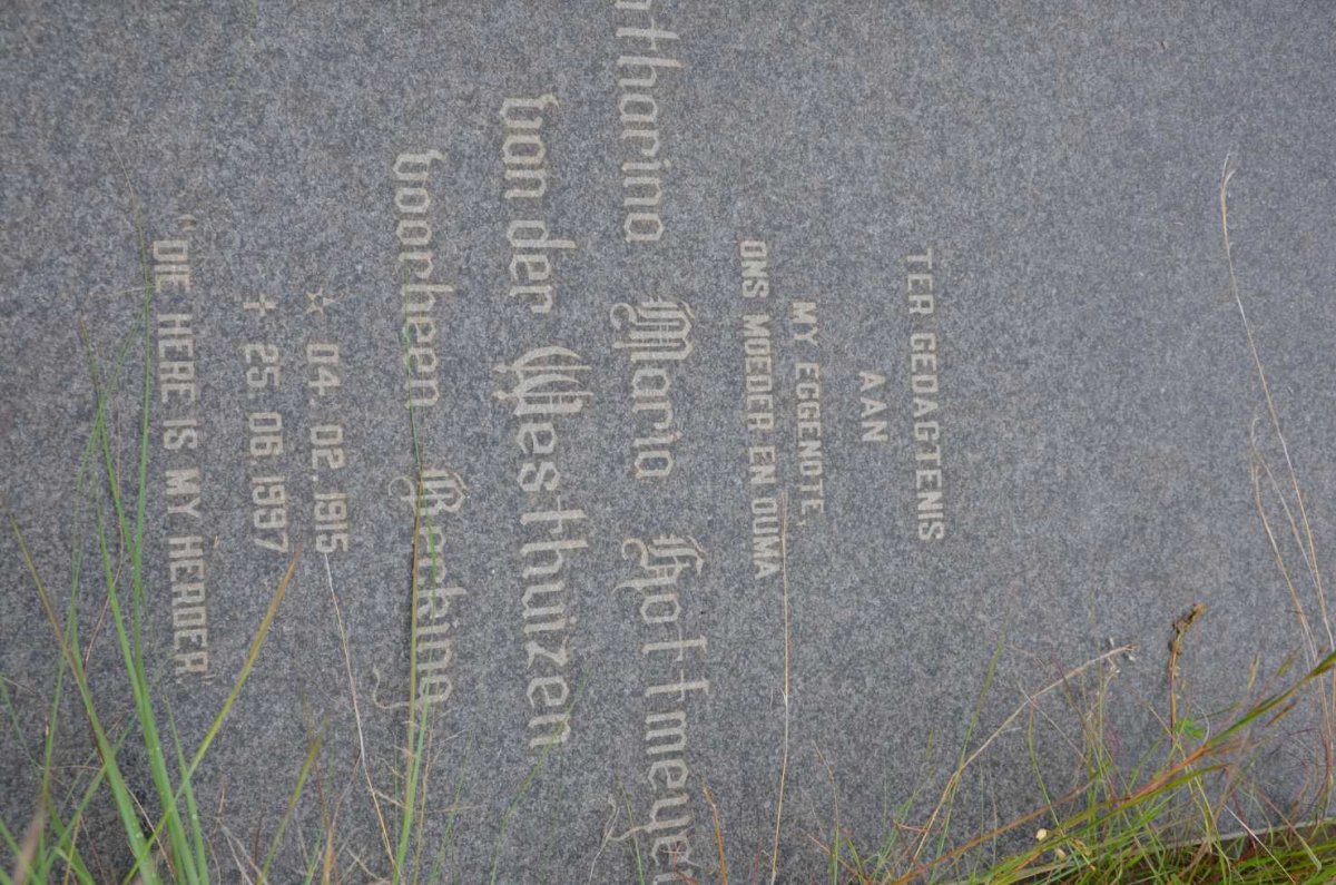 WESTHUIZEN Catharina Maria Hoffmeyr, van der voorheen BECKING 1915-1997