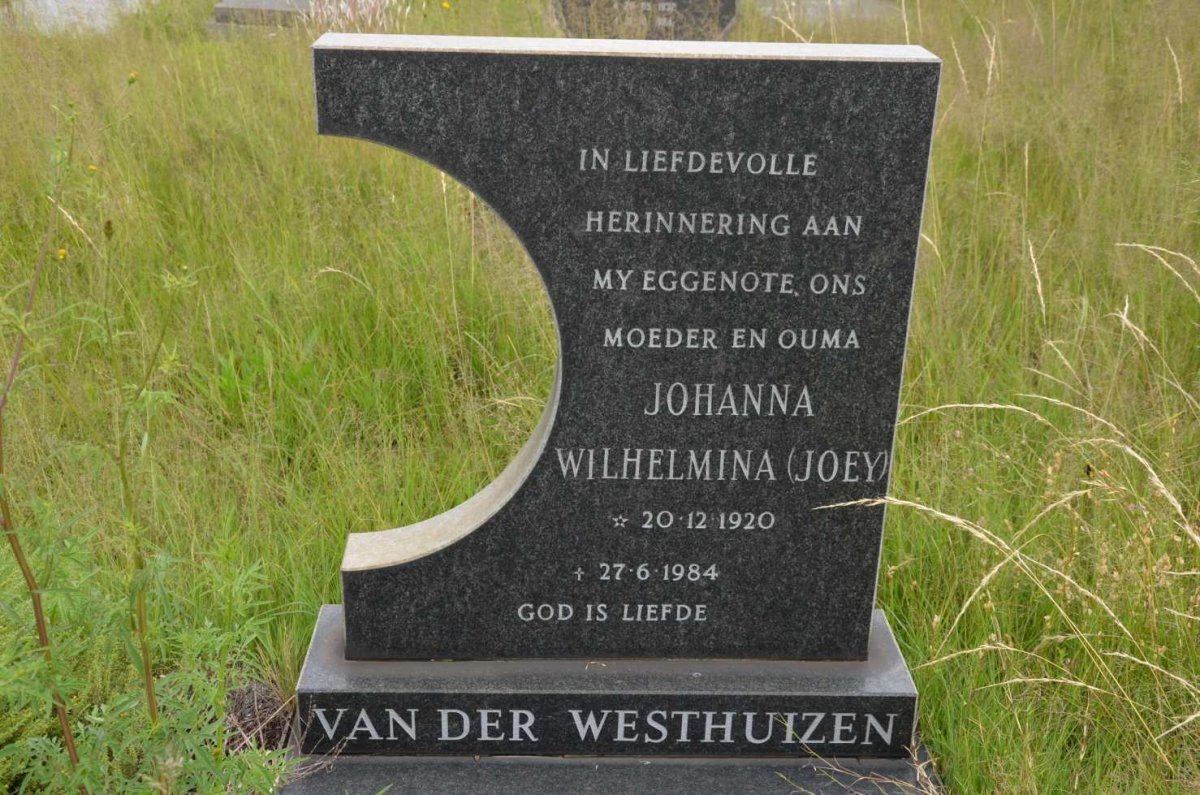 WESTHUIZEN Johanna Wilhelmina, van der 1920-1984