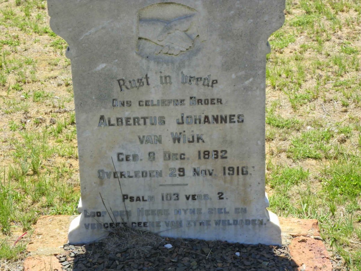 WIJK Albertus Johannes, van 1882-1916