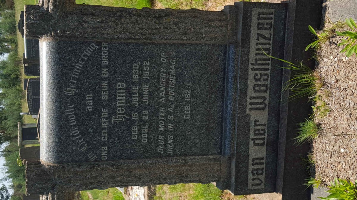 WESTHUIZEN Hennie, van der 1930-1952