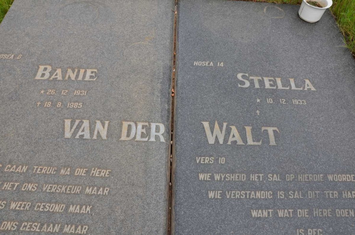 WALT Banie, van der 1931-1985 &amp; Stella 1933-