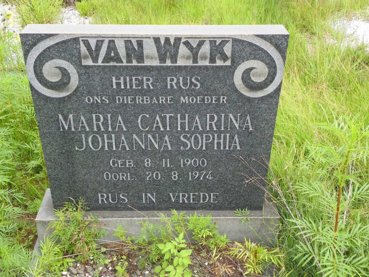 WYK Maria Catharina Johanna Sophia, van 1900-1974