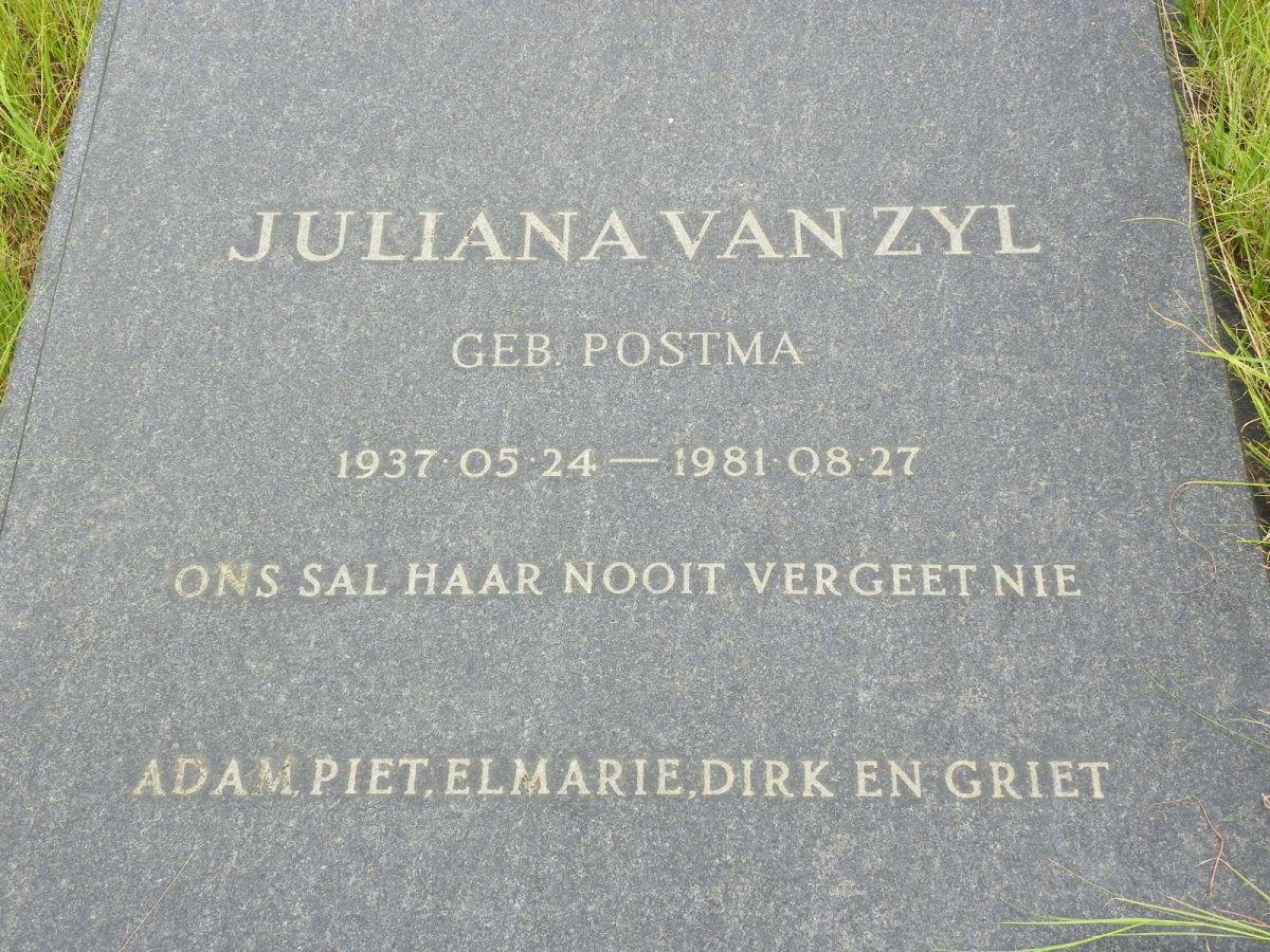 ZYL Juliana, van nee POSTMA 1937-1981