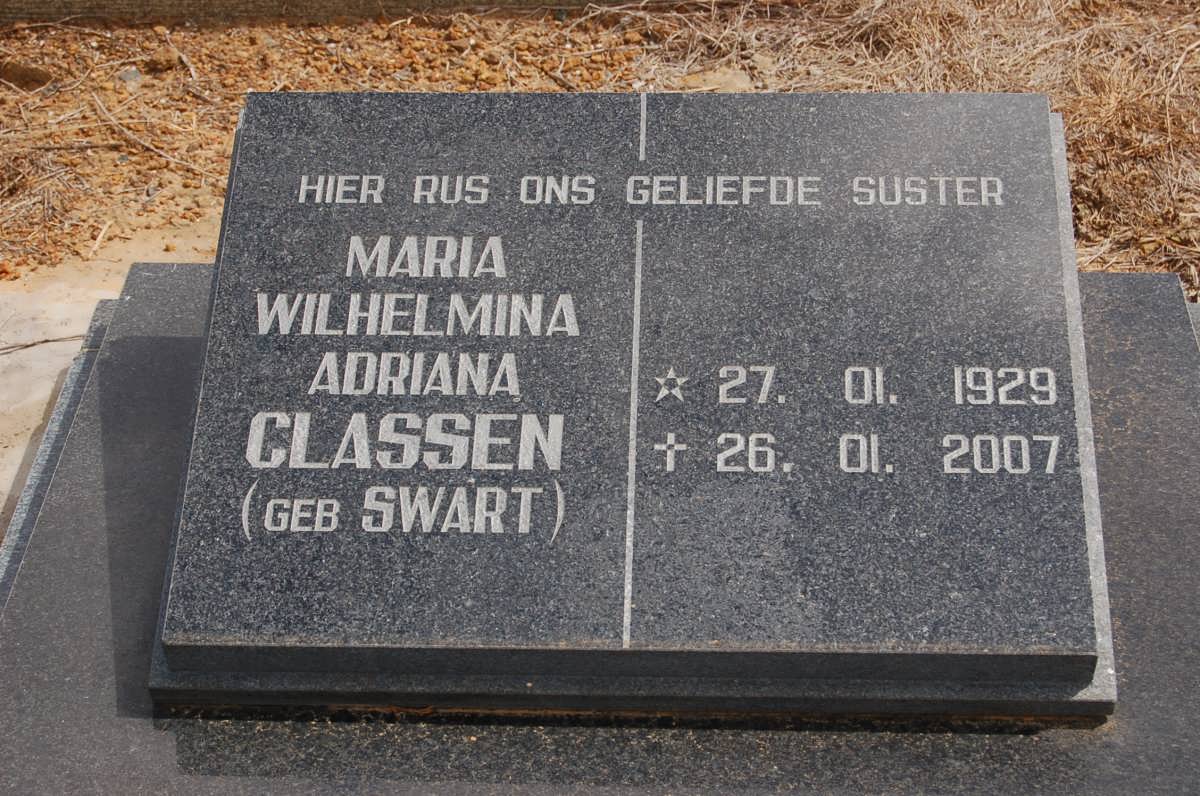 CLASSEN Maria Wilhelmina Adriana nee SWART 1929-2007