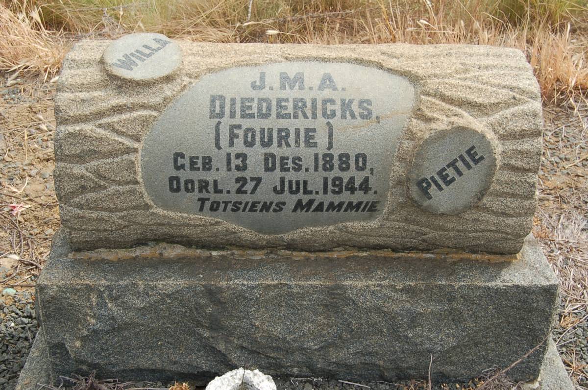 DIEDERICKS J.M.A. nee FOURIE 1880-1944