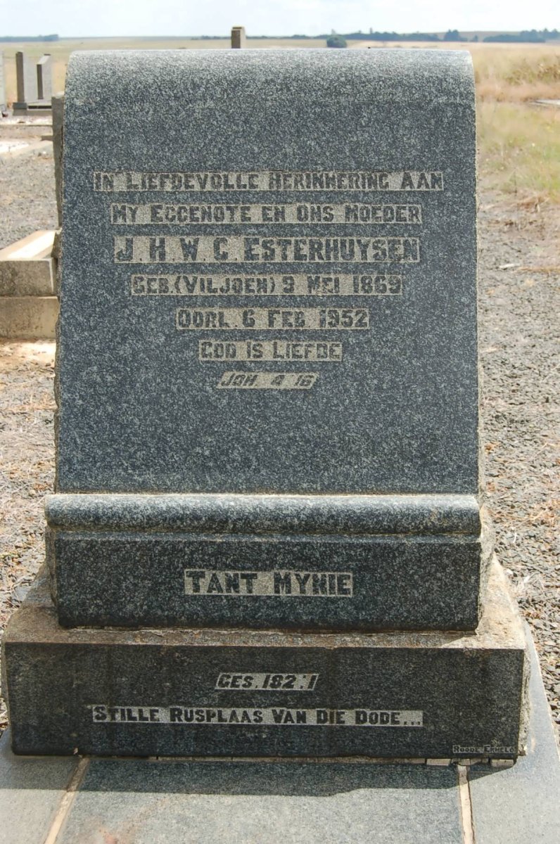 ESTERHUYSEN J.H.W.C. nee VILJOEN 1869-1952