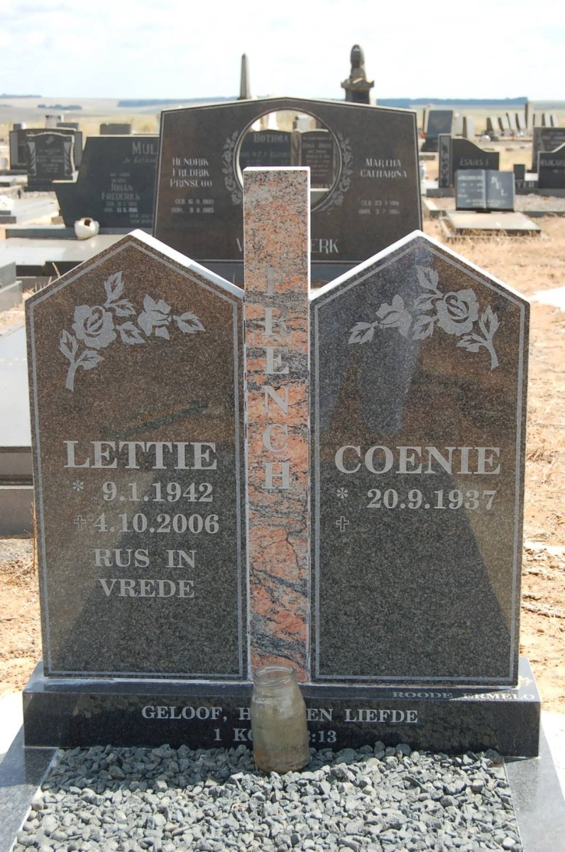 FRENCH Coenie 1937- &amp; Lettie 1942-2006